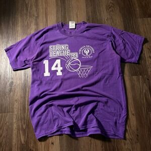 Mens Purple Spring League 1999 Basketball T Shirt Norman Optimist Size L